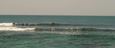 Waves rolling onto the shore